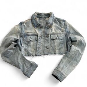 Aeropostale Cropped Light Blue Cardigan